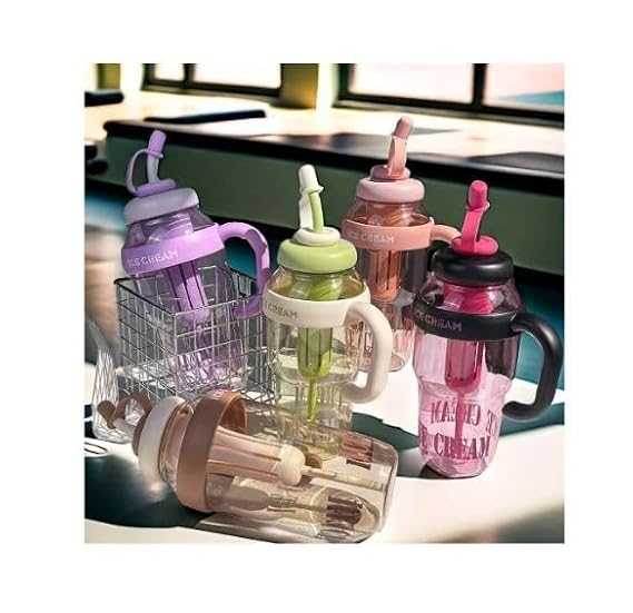 1400ml Ice-Cream Water Bottle – Kawaii Jumbo Smoothie & Milkshake Cup