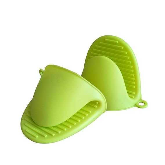 1 Pair of Silicon Pot Holder Oven Mini Gloves Cooking Pinch Handle Kitchen Heat Up Solution – Pack of 2