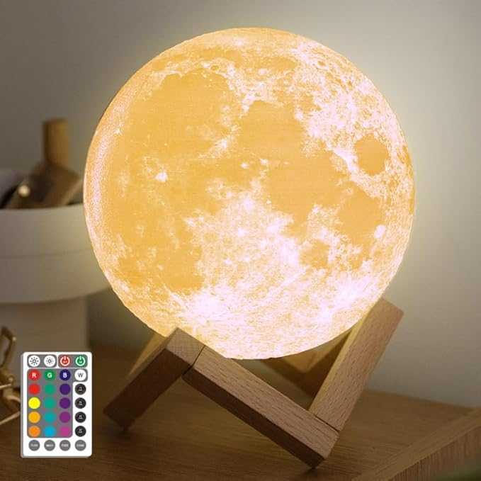 3D Moon Lamp – Rechargeable LED Night Light for Home Decor