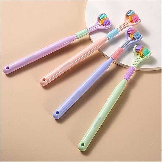 Three Sided Toothbrush Soft Bristles Gentle Clean Replaceable Heads 360-Degree Coverage Toothbrush