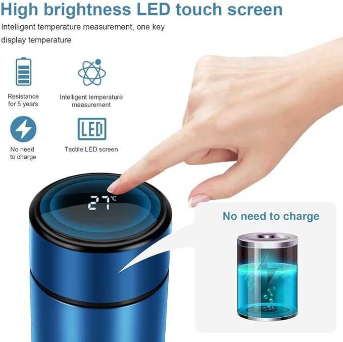 500ml Smart Water Bottle – LED Temperature Display Stainless Steel Flask