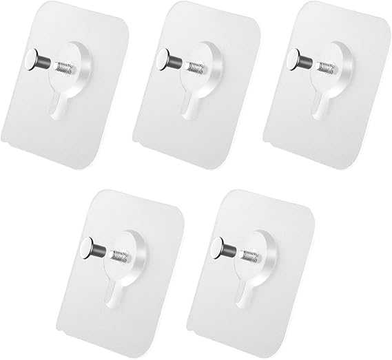 Punch-Free Screw Hooks (Pack of 10) – Self-Adhesive Wall Mount Stickers