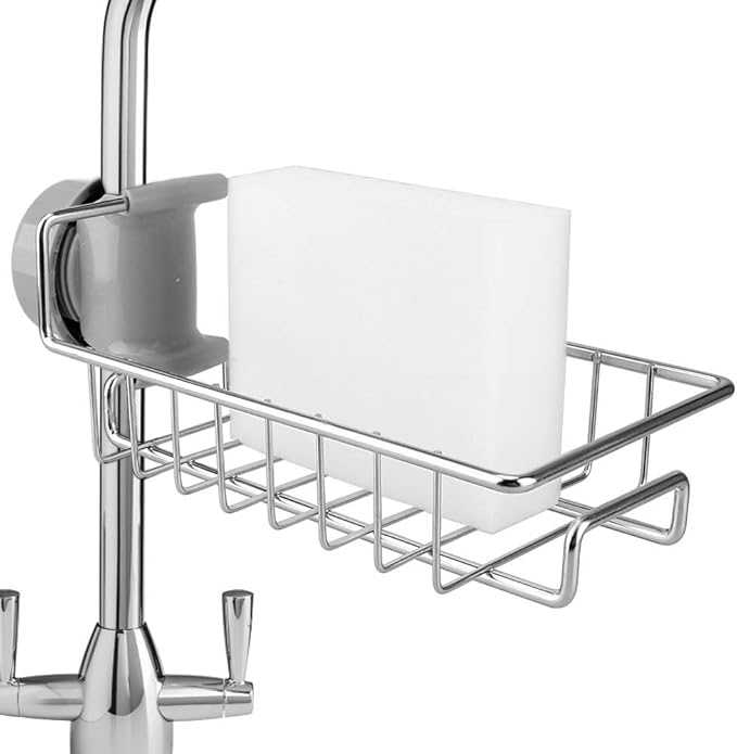 Kitchen Shelf Stainless Steel Faucet Rack Rag Drain Rack Household Kitchen Punch-free Sink Storage Rack