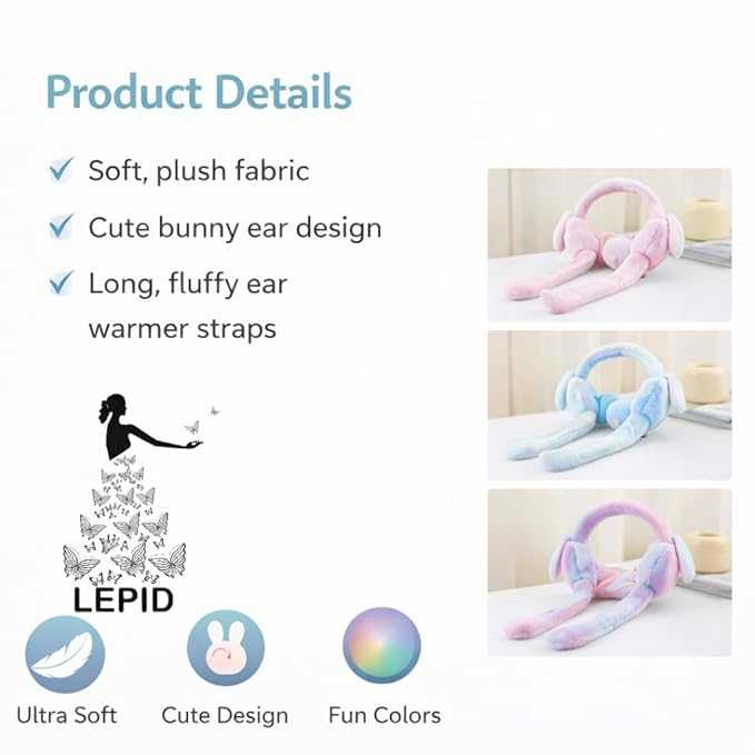 Cute Rabbit Earmuffs for Girls – Soft Plush Winter Ear Warmers