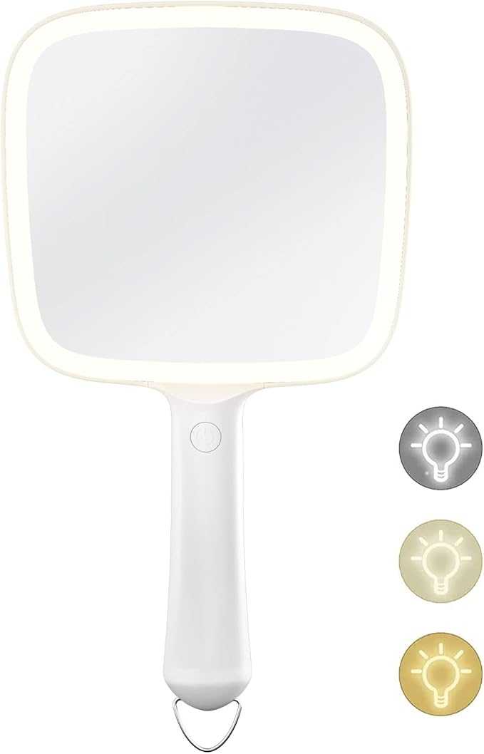LED Handheld Makeup Mirror – Portable Vanity Mirror with Soft Ring Light
