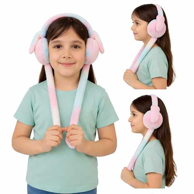 Cute Rabbit Earmuffs for Girls – Soft Plush Winter Ear Warmers