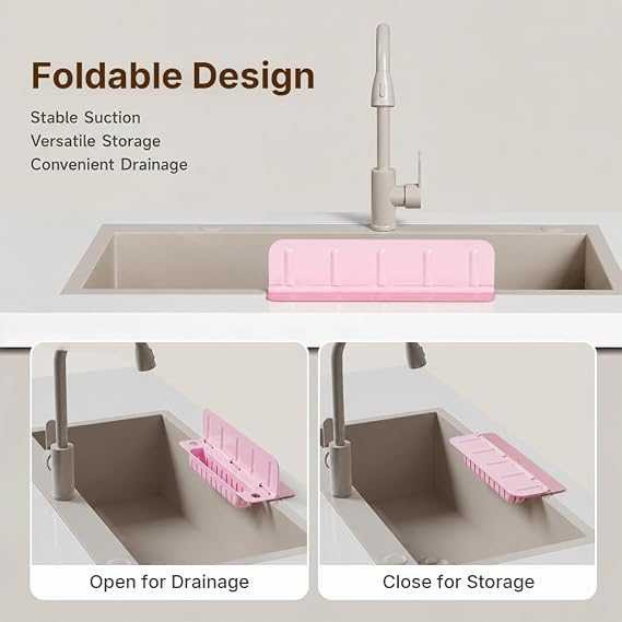 Silicone Sink Splash Guard – PP Plastic Anti-Water Splattering Kitchen Protector