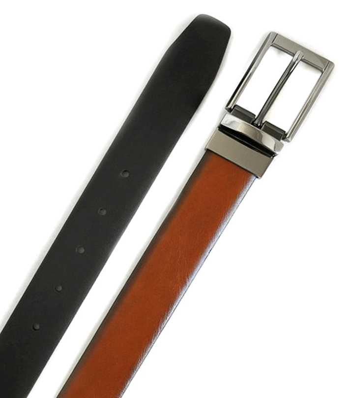 2 in 1 Double Sided Black and Brown Best Quality Leather Belt for Men/Boys