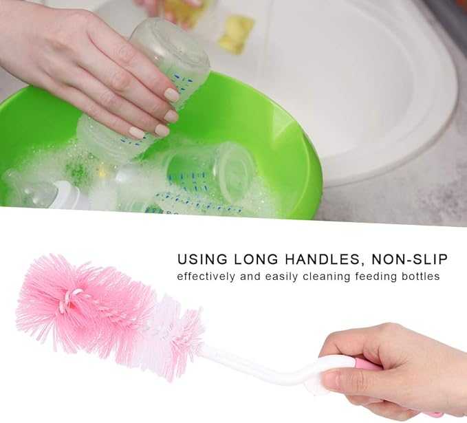 2-in-1 Baby Feeder Cleaning Brush Set – Soft Bristle Bottle & Nipple Cleaner
