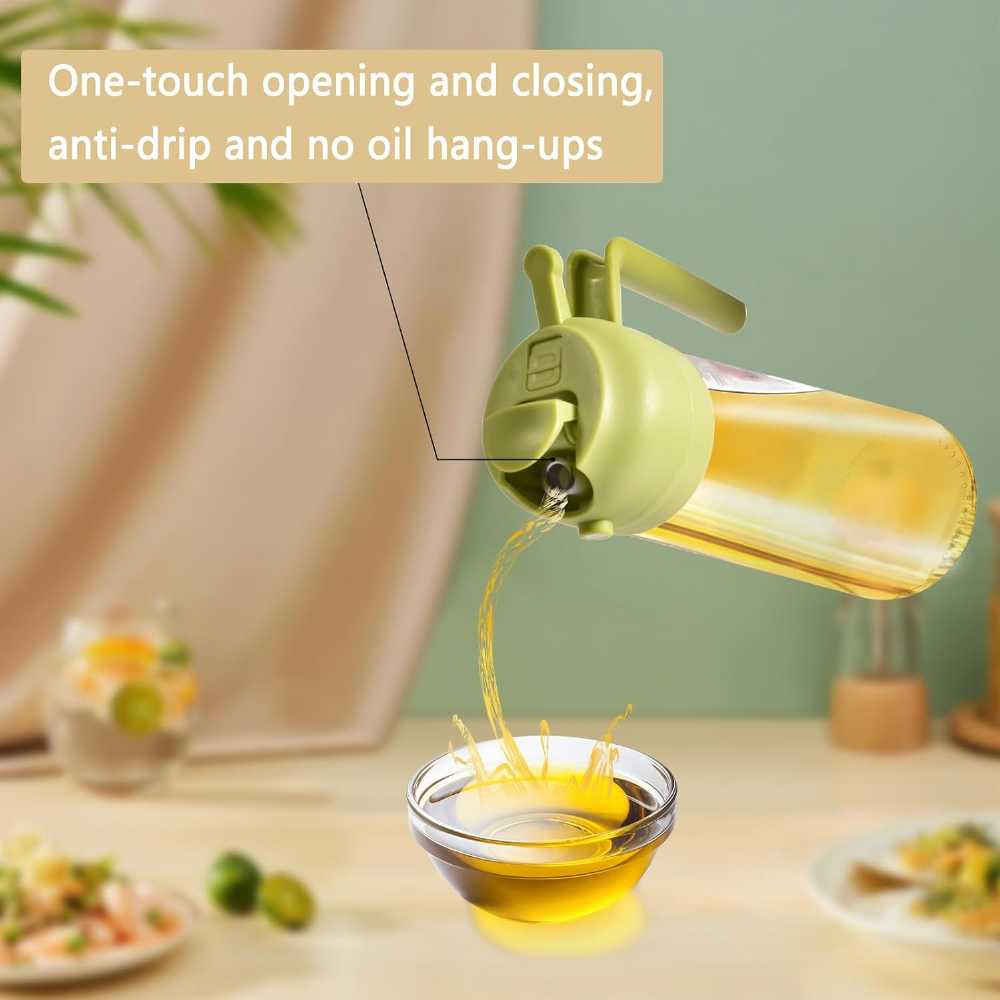 2-in-1 Oil Spray & Pour Jug – Dual Function Glass Oil Dispenser