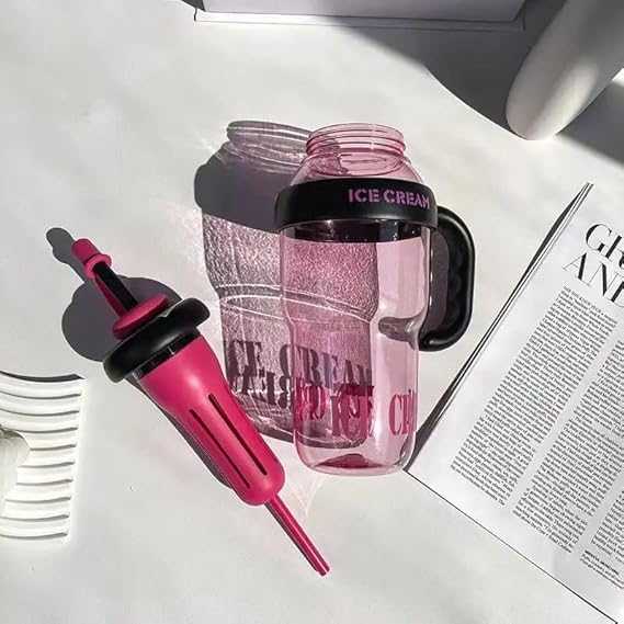 1400ml Ice-Cream Water Bottle – Kawaii Jumbo Smoothie & Milkshake Cup