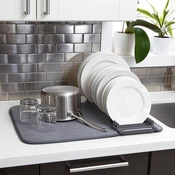 Ultra-Absorbent Dish Drying Mat – Large Microfiber Kitchen Drainer Pad