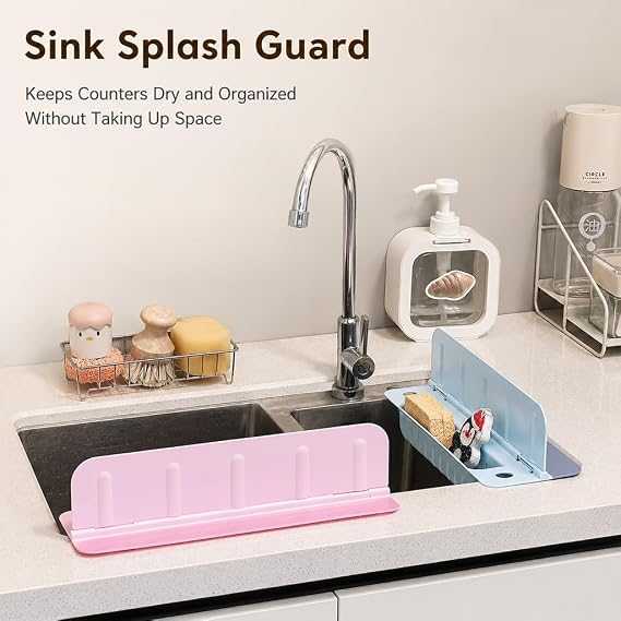 Silicone Sink Splash Guard – PP Plastic Anti-Water Splattering Kitchen Protector
