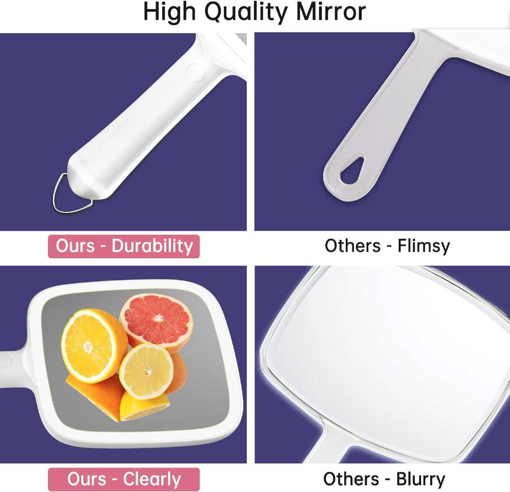 LED Handheld Makeup Mirror – Portable Vanity Mirror with Soft Ring Light