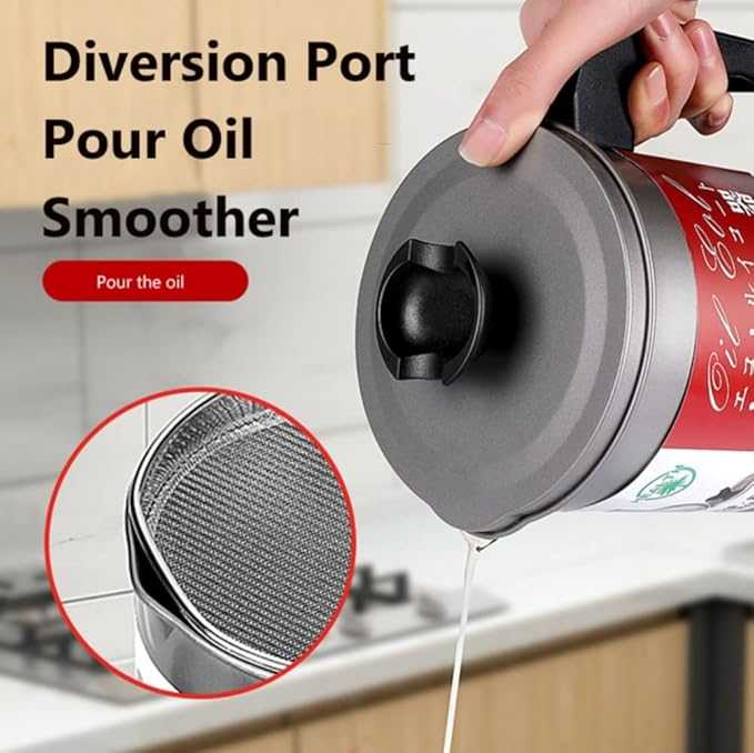 1.4L Stainless Steel Oil Pot – Premium Grease Keeper with Mesh Strainer