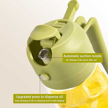 2-in-1 Oil Spray & Pour Jug – Dual Function Glass Oil Dispenser