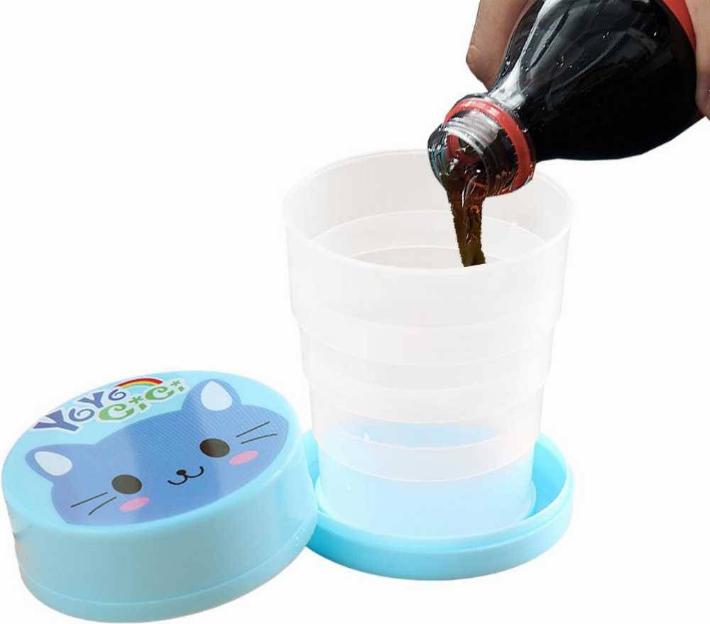 Foldable Magic Glass for Kids – Portable Collapsible Travel Cup with Lid