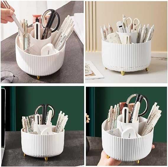 360° Rotating Makeup Brush Holder – Dust-Proof Organizer with Transparent Lid