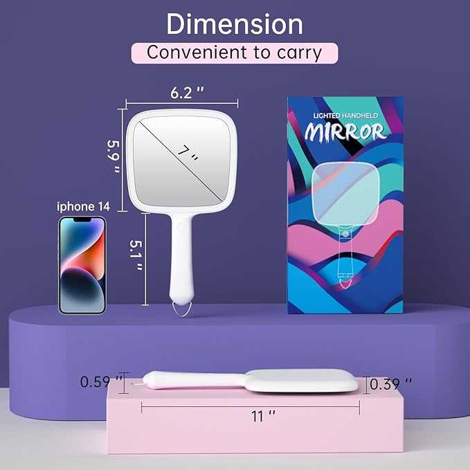 LED Handheld Makeup Mirror – Portable Vanity Mirror with Soft Ring Light