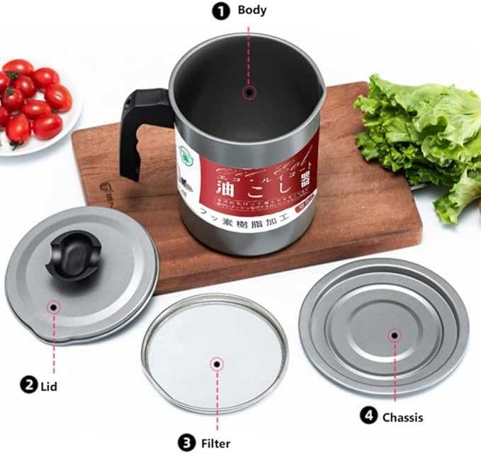1.4L Stainless Steel Oil Pot – Premium Grease Keeper with Mesh Strainer