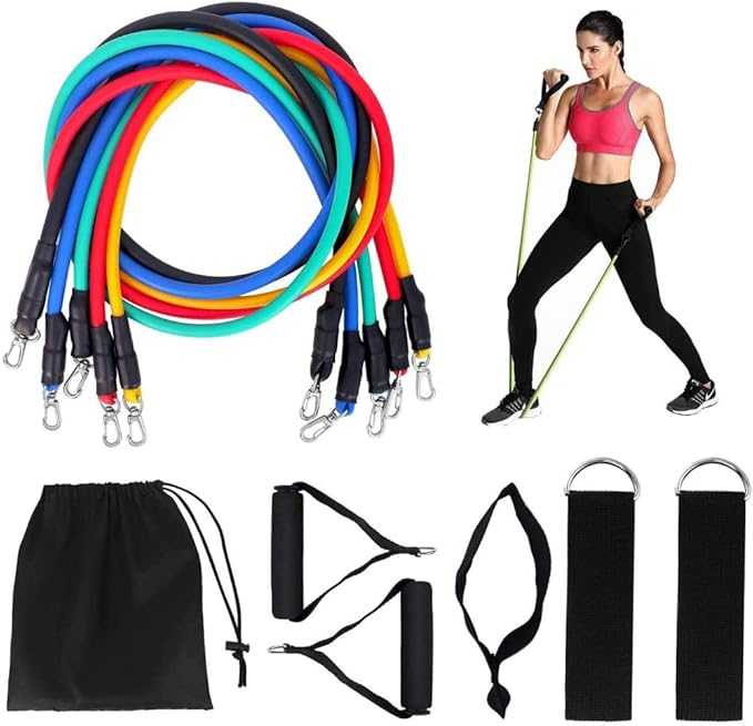 11pcs Resistance Band Set – Professional Gym Workout Tubes with Handles