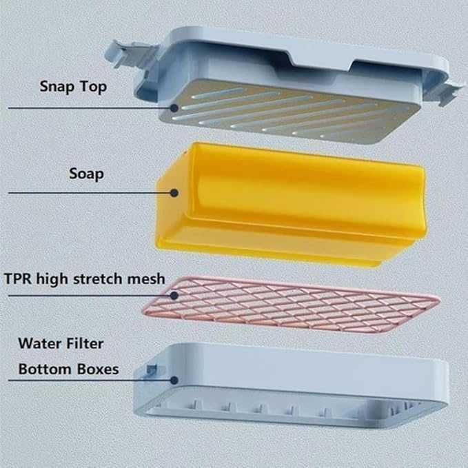 Elastic 2-in-1 Mesh Soap Dish – Fast Foaming & Quick-Dry Soap Saver