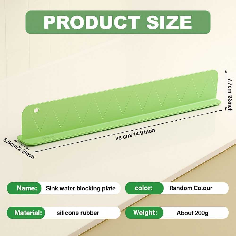 Silicone Sink Splash Guard with Suction Cups, Splatter Board for Kitchen and Bathroom Sinks