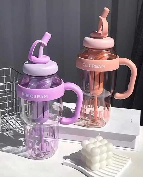 1400ml Ice-Cream Water Bottle – Kawaii Jumbo Smoothie & Milkshake Cup