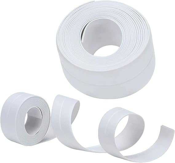 Wall Corner Line Sticking Strip | PVC Self-Adhesive Wall Sealing Tape | Pot Gap Corner Line Mildew-proof Sticker | Kitchen Sink Bathroom Crack Repair Caulk Tape (3.2 meter, White)