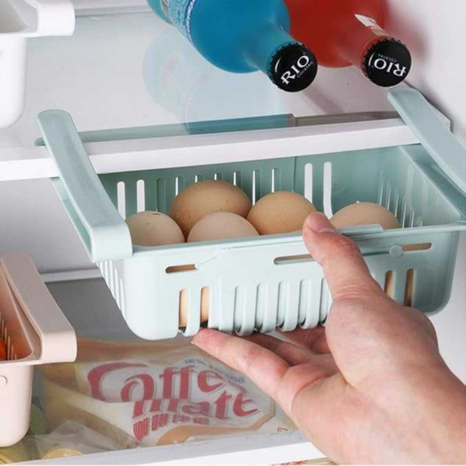 Stretchable Fridge Organizer Basket – Adjustable Space-Saving Storage Box