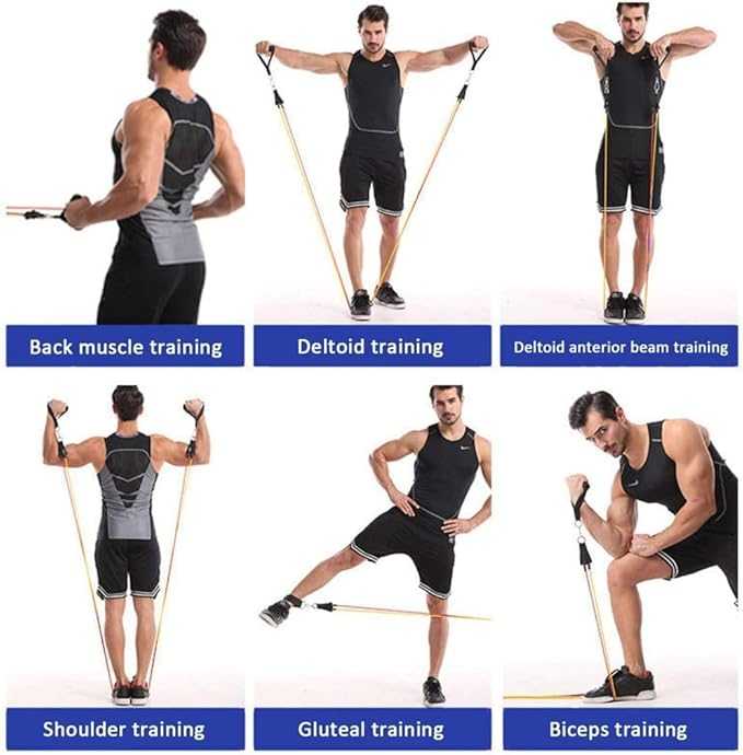 11pcs Resistance Band Set – Professional Gym Workout Tubes with Handles