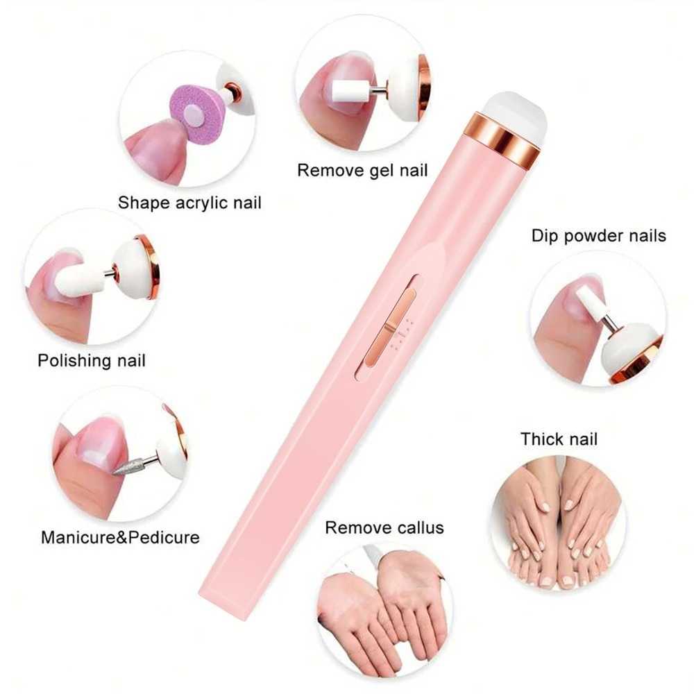 Electric Nail File Set Rechargeable Cordless Manicure Kit Portable Nail Grinding Polisher Nail Kit Care Tools 