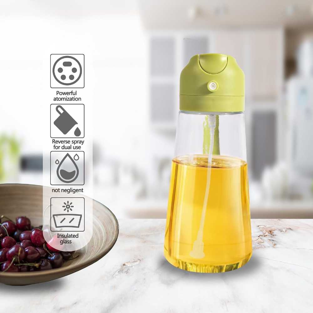 2-in-1 Oil Spray & Pour Jug – Dual Function Glass Oil Dispenser