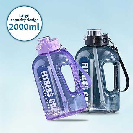 Happy Sporty 2000ML Water Bottle – Motivational 2L Bottle with Time Marker