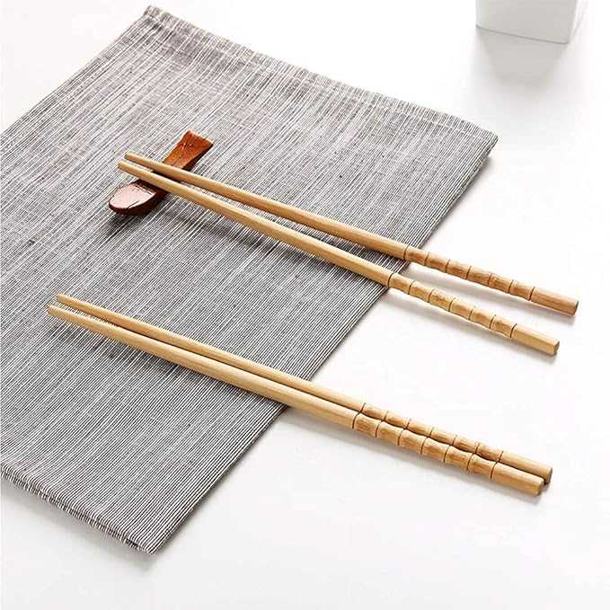 Pack of 10 Pairs Reusable Chopsticks – Non-Slip Premium Sushi Sticks