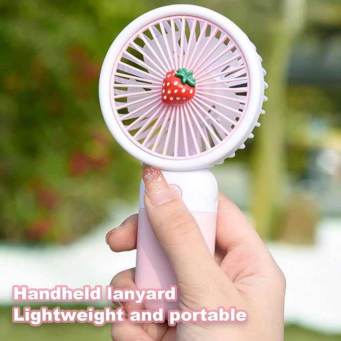 Mini Fruit Portable Fan – 3-Speed Rechargeable Pocket Fan (Type-C)