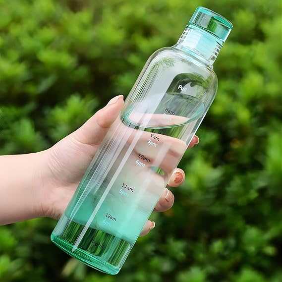 500ml Transparent Timeline Bottle – Motivational Water Bottle with Time Markers