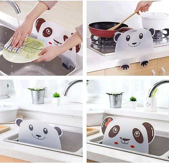 Panda Kitchen Sink Splash Guard – Water Splash-Proof Silicone Barrier