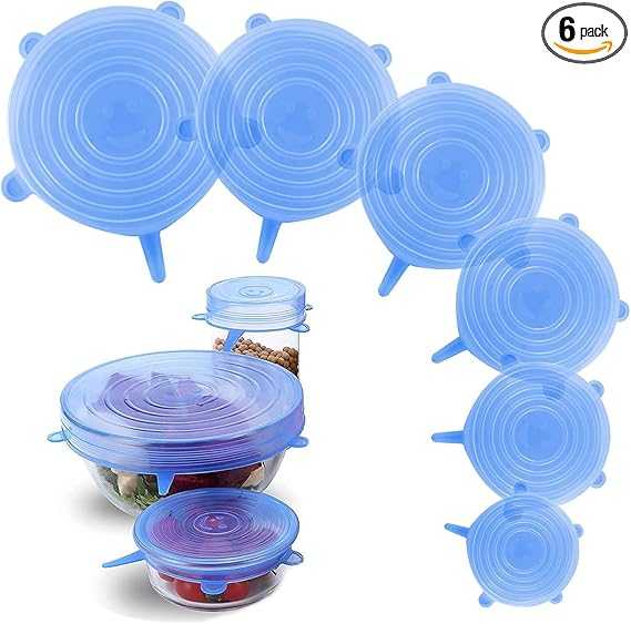 6-Piece Silicone Stretchable Lids – Universal Airtight Food Covers (Mix Color)