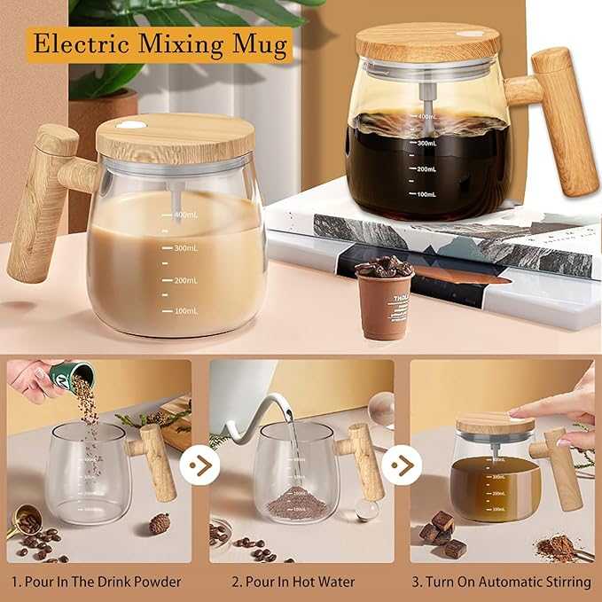 Auto Rechargeable Mixing Mug – 400ml Self-Stirring Coffee Cup with USB