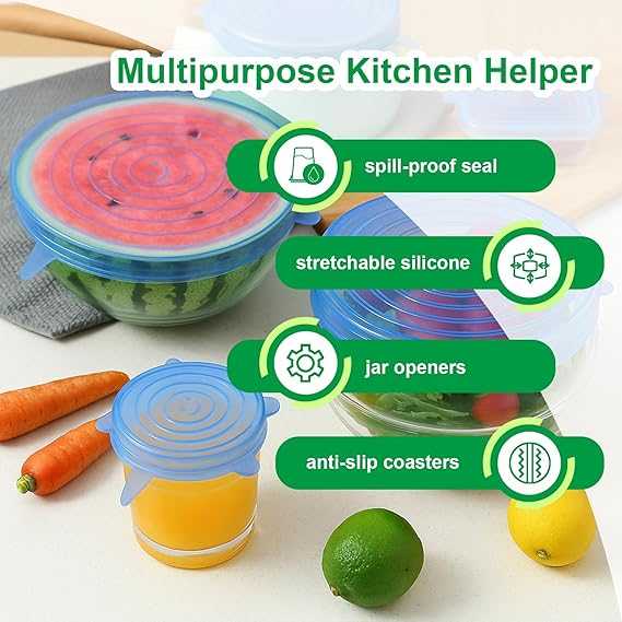 6-Piece Silicone Stretchable Lids – Universal Airtight Food Covers (Mix Color)