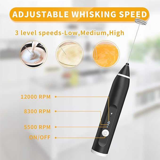 Rechargeable Coffee Beater – 3 Speed Handheld Milk Frother & Egg Whisk