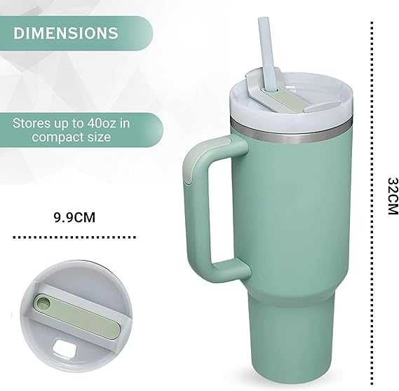 For Stanley 40oz Reusable Straw Cap 40Oz Tumbler Flip Straw Lid Replacement Spill Proof Reusable Splash Resistant Tumbler Cover