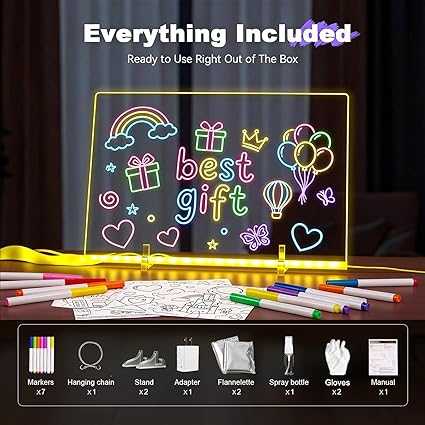 Colorful LED Writing Board – Glowing Fluorescent Drawing Tablet for Kids