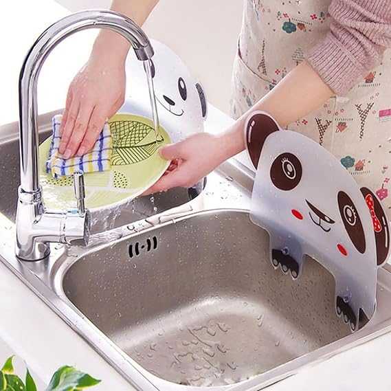Panda Kitchen Sink Splash Guard – Water Splash-Proof Silicone Barrier