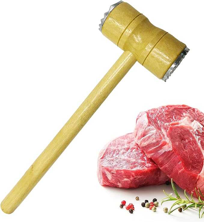 Wooden Meat Hammer – Double-Sided Professional Meat Tenderizer Mallet