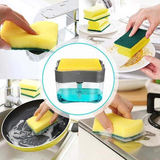 2-in-1 Soap Pump Dispenser – Kitchen Dish Soap Organizer with Sponge Holder
