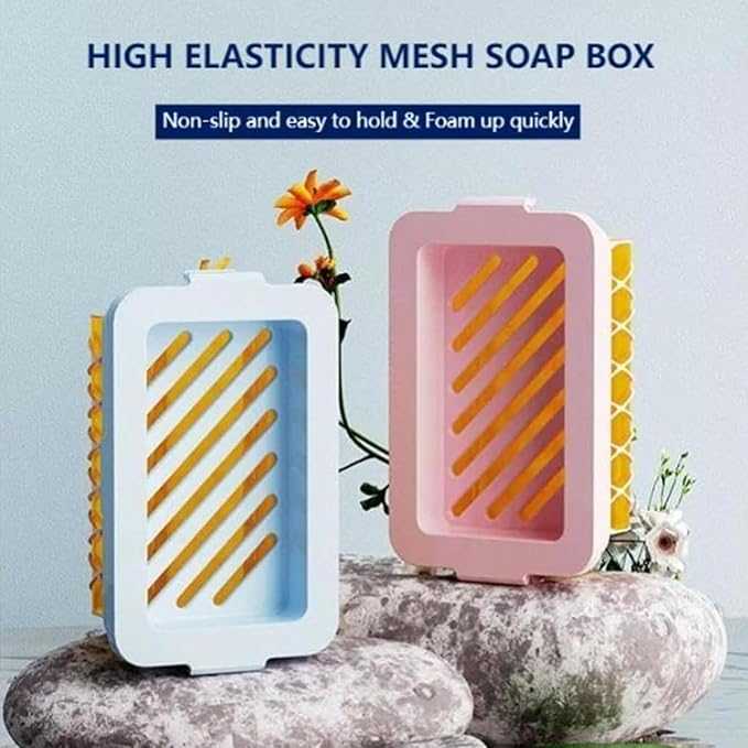 Elastic 2-in-1 Mesh Soap Dish – Fast Foaming & Quick-Dry Soap Saver