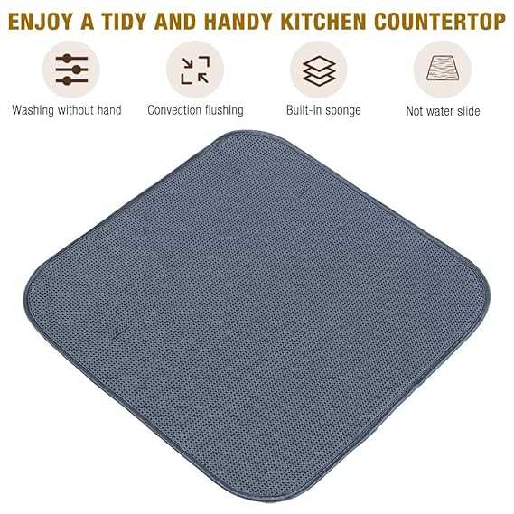 Dish Drying Mat with Rack – Super Absorbent Kitchen Draining Pad