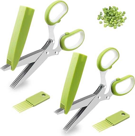 5-Layer Herb Scissors – Multifunctional Stainless Steel Vegetable Cutter